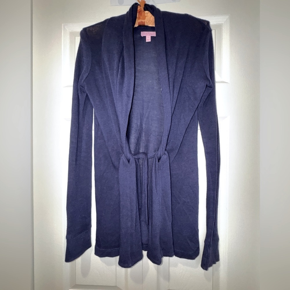 Lilly Pulitzer Navy Blue Front Tie Cardigan. Size XS EUC